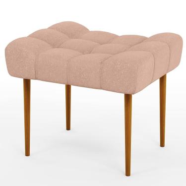 Imagem de Puff Para Sala De Estar Requinte L02 Linho Rosê