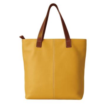 Imagem de Bolsa Feminina De Couro Fashion Triangle Zup Cor Mostarda-bordo-preto