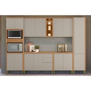 Imagem de Cozinha Completa Allure 6 Peças (2aéreos+2balcões+1paneleiro+1torrequente) Cp19 Jequitiba-gris Fosco - Linea Brasil