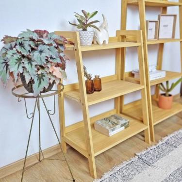 Imagem de Estante Tipo Escada Pipa 3 Prat 88a X 60l X 38p Em Madeira De Pinus Cor Mel