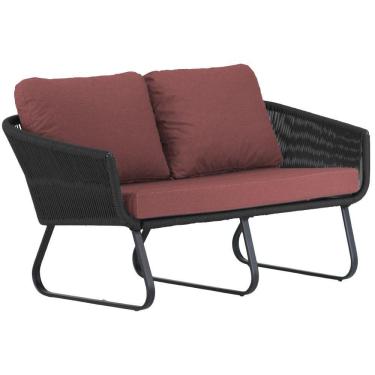 Imagem de Sófa Namoradeira Milão Em Alumínio E Corda Trama Original Preto