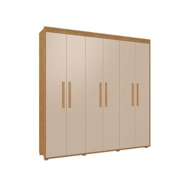 Imagem de Guarda Roupa Casal Milão 100% Mdf Pés Madeira Camas Fênix