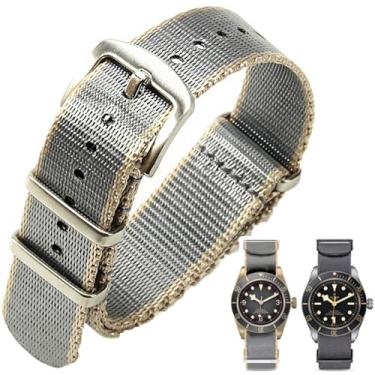 Imagem de Aoeiwv Pulseira de relógio de nylon balístico militar de 20 mm, 22 mm, com fivela pesada, macia, durável, impermeável, pulseira de reposição de nylon premium para homens e mulheres