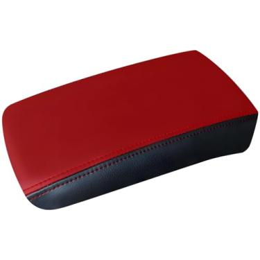 Imagem de Capa de apoio de braço de couro para 2022 Civic, ajuste personalizado, design vermelho e preto, fácil instalação, proteção antidesgaste, compatível com Pathfinder