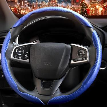 Imagem de Capa de volante antiderrapante de fibra de carbono de 3 peças, capa de volante de borboleta, protetor de volante segmentado, ajuste universal 99% do volante do carro, acessórios para interiores de