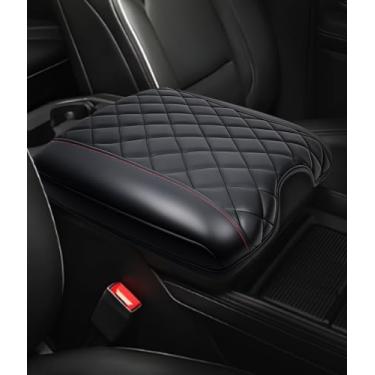 Imagem de Capa de console central para Silverado & GMC Sierra 2019-2025, Tahoe&Suburban&Yukon 2021-2025 Acessórios, capa de console de apoio de braço médio de couro almofada de descanso de braço para carro