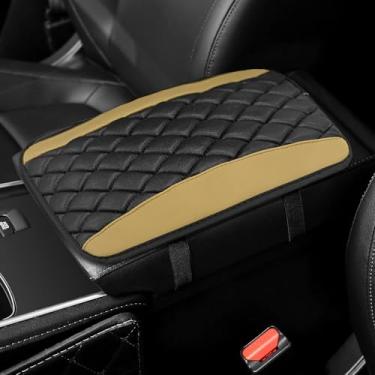 Imagem de Lyxheth Capa de console central de carro, capa de apoio de braço de carro, capa universal de couro à prova d'água, capa de assento de assento protetora, acessórios de decoração de carro confortáveis