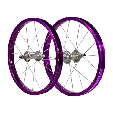 Imagem de Roda Traseira Aro 16 De Alumínio Colorido Para Bicicleta Infantil Cor Violeta