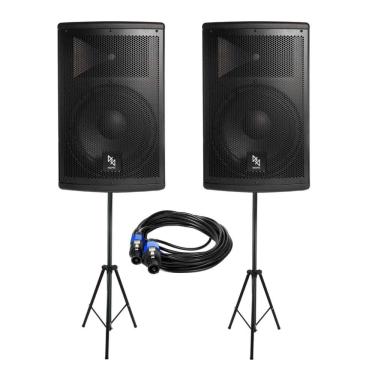 Imagem de Kit Caixa de Som Ativa + Passiva MK-12 500W RMS Makpro