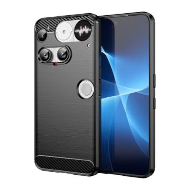 Imagem de Vavies Capa para celular 3 For Nothing Capa de fibra de carbono Slim Soft TPU Capa protetora de absorção de choque à prova de choque Capa para telefone Nada Phone3 Preto