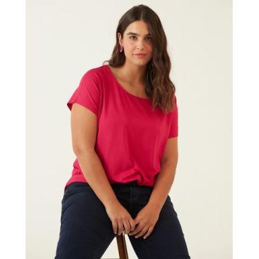Imagem de Blusa Básica Feminina Plus Size Decote Redondo Em Viscose Stretch - Ma