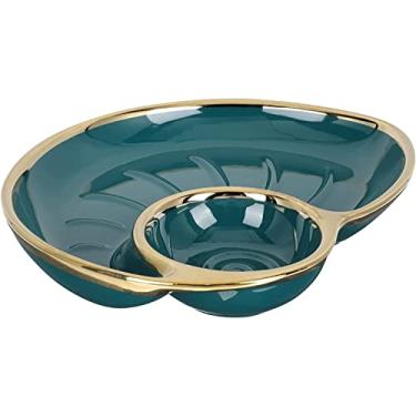 Imagem de Prato de jantar requintado de dupla finalidade, prato de cerâmica para servir alimentos, prato de bolinho de massa, bandeja de servir de sushi, prato de armazenamento de cerâmica, prato de jantar