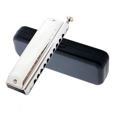 Imagem de Gaita cromática de 10 furos e 40 tons, chave C com capa para jogadores profissionais iniciantes