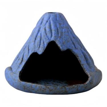 Imagem de Suporte Palo Santo, queimador de incenso de cerâmica em forma de vulcão com acabamento texturizado, para palitos de incenso, cones e aromaterapia de lascas de madeira, quimenea