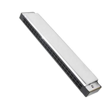 Imagem de Gaita de toque profissional elegante prata 24 furos adequada para amantes de música e iniciantes de instrumentos de sopro de madeira (cor: D)