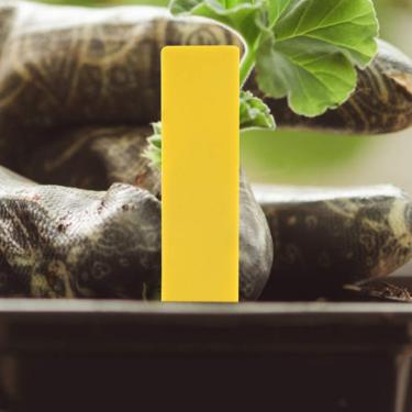 Imagem de 100 peças de placa de plástico para jardim, placa de jardim, marcador de etiqueta, 100 peças de plástico com nome de semente de flor (amarelo)