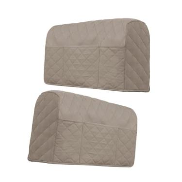 Imagem de Fenteer 2x para Apoio de Braço de Sofá, Protetor de Móveis, para Apoio de Braço com Bolsos, Organizador para Sala de Jantar e Escritório, Cáqui