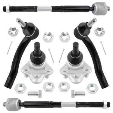 Imagem de WEDOAUTO Kit de suspensão de direção de 6 peças, hastes de direção externas dianteiras, juntas esféricas inferiores aptas para Toyota Corolla 2003 2004 2005 2006 2007 2008 1,8L Substituir # EV470