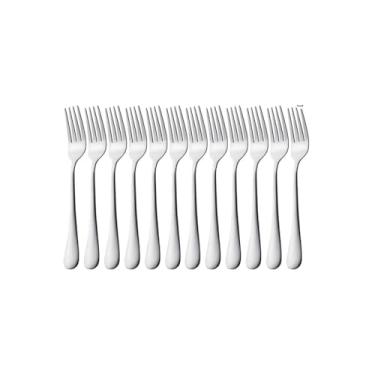 Imagem de Kit 12 Garfos de Sobremesa Gamma, Aço Inox, 16,5cm, Inox, Resistente, Lavável na Máquina