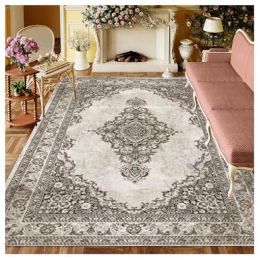 Imagem de SPXMQSS Tapetes de área para sala de estar, tapete de quarto grande, antiderrapante, tapetes ultra macios, laváveis para sala de estar, quarto, sala de jantar sob a mesa 1,5 x 2,4 m