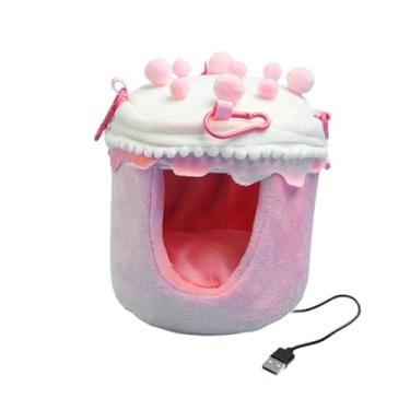 Imagem de IEUDNS Casinha de inverno aquecida e aconchegante para pássaros, em formato de bolo, ideal para gaiolas de calopsitas e papagaios, Rosa