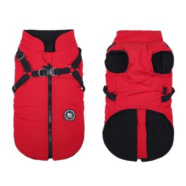 Imagem de Norbi Casaco quente para animais de estimação colete para cães pequenos arnês para filhotes inverno 2 em 1 casaco para clima frio