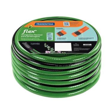 Imagem de Mangueira Flex Para Jardim Tramontina em PVC Verde com Faixa Preta 4 C