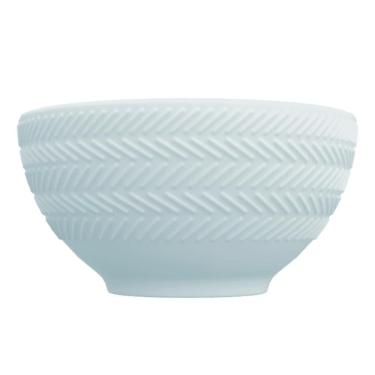 Imagem de Bowl Tigela Sobremesa Azul Vintage Relevo Chevron 418 ml