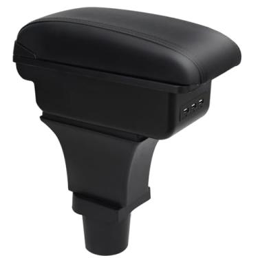Imagem de OYHCM Caixa de apoio de braço de carro para Scion xD 2008-2016 console central organizador de descanso de braço descanso de braço automotivo (costura preta)