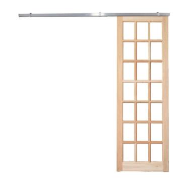 Imagem de Porta Correr Quadriculada Kit Aluminio 210x100