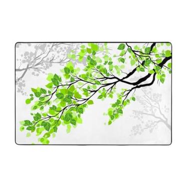 Imagem de ZERAOKE Tapetes refrescantes de área de folhas de 5 x 8 m, tapetes de boas-vindas para entrada, tapetes absorventes antiderrapantes para quarto, lavável, felpudo, macio, tapete de porta para entrada,
