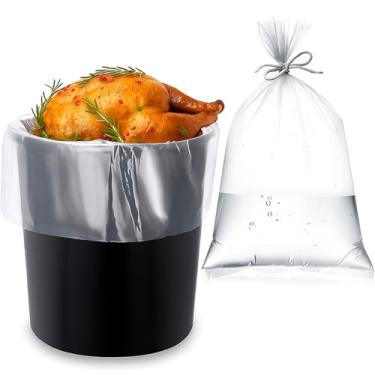 Imagem de Zonon 25 peças de sacos de balde de 5 galões Forro de balde de gelo de plástico para marinar e salgar Dia de Ação de Graças Armazenamento de alimentos à prova de vazamento para carne de frango peru