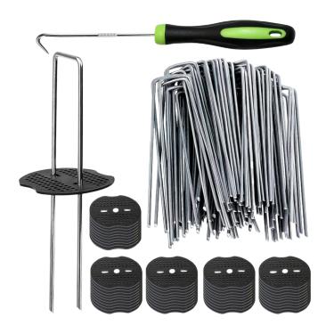 Imagem de Estacas Para Jardim | Espigões Em U Com Junta | Pinos De Jardim Com Gancho Para Escavar - Para Uso Em Pátio Estufa Campismo Tenda Trampolim Parque Área Exterior E Relvado