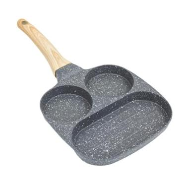 Imagem de Frigideira Antiaderente 3 em 1 c/Divisórias – Alumínio Fundido e Revestimento Pedra Maifanshi – Ideal para Fritar Ovos, Hambúrguer e Panquecas Simultaneamente (Preto)
