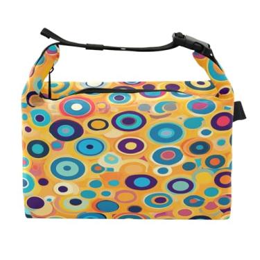 Imagem de STAYTOP Lancheira fofa de pontos coloridos com fivela de alça, lancheira isolada para meninos e meninas, lancheira térmica para trabalho escolar