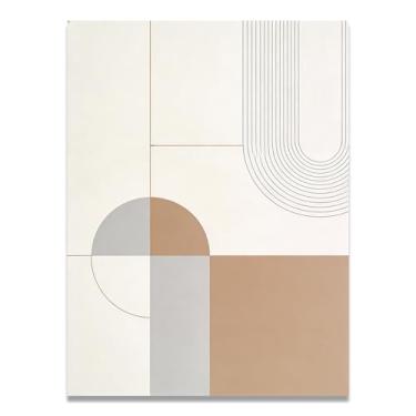 Imagem de LKXGRRSFG Arte em tela minimalista de espaço silencioso: Serenidade tons neutros grande área em branco para decoração de espaço calmo 60 x 75 cm sem moldura
