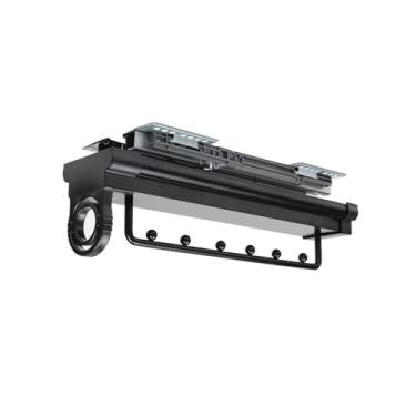 Imagem de Hhsdyl Varão Roupeiro Desmontável, Suporte Calças Extensível para Roupeiro Varões Roupeiro Suporte Telescópico para Calças Organizador Calças Roupas Armário,Black,6 beads