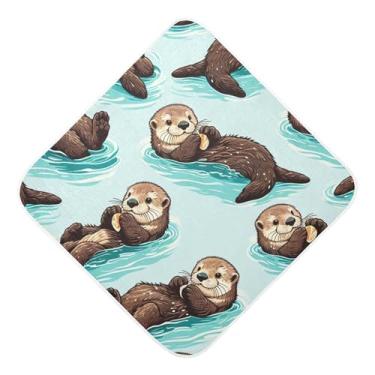 Imagem de Burbuja Ottars Toalha de banho para bebês - Toalha com capuz de musselina macia e absorvente para recém-nascidos, 76 x 76 cm