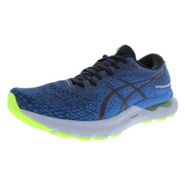 Imagem de ASICS Tênis de corrida masculino Gel-Nimbus 24, Core Black/Lake Drive/Ocean Blue, 42