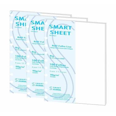 Imagem de Kit 3 Refil Caderno Inteligente 90G 100 Folhas Liso Grande