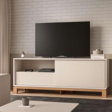 Imagem de Rack Estante Mondrian 1,50 p/TVs de até 55 Polegadas Gaveta e Porta Ripada