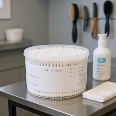 Imagem de 400 peças de cotonetes de algodão com pontas arredondadas para aplicação precisa de maquiagem e retoques