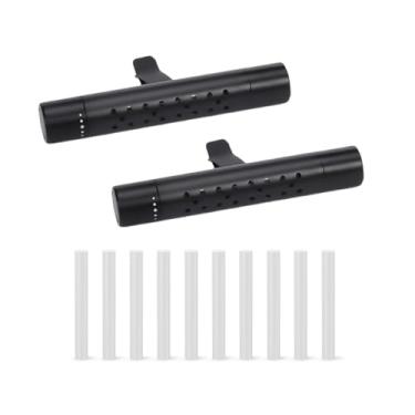 Imagem de Osilly 2 peças de clipe de ventilação difusor de carro, conjunto de aromas de óleo essencial de veículo com 10 bastões de recarga sem cheiro, acessórios de decoração de ambientador de ventilação