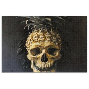 Imagem de Quebra-cabeças engraçados com caveira de abacaxi fofo, 500 peças para adultos, arte, brinquedo, pintura, quebra-cabeças, jogos, presentes