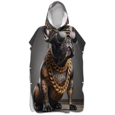 Imagem de Joisal Roupão para trocador de poncho de surfe para adultos toalhas de banho de praia com capuz plus size ponchos femininos com capuz