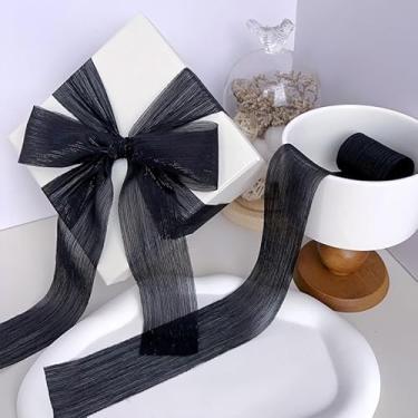 Imagem de Fita de organza transparente, fita de chiffon de 4,8 cm de largura, 5 metros/rolo para embrulho de presente, buquê de casamento, decoração de artesanato DIY - 1 rolo
