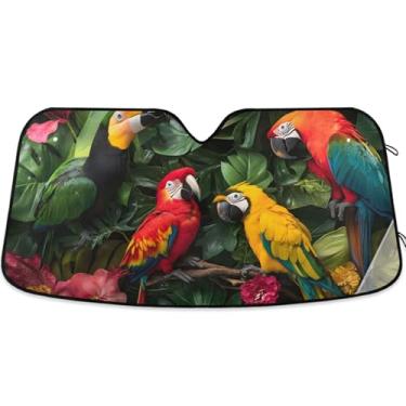 Imagem de Toldo engraçado animal fofo personalizado carro para-sol para-brisa engraçado dobrável caminhão carro persianas para janelas dianteiras automotivo retrátil M, 139.7 cm x 70.1 cm