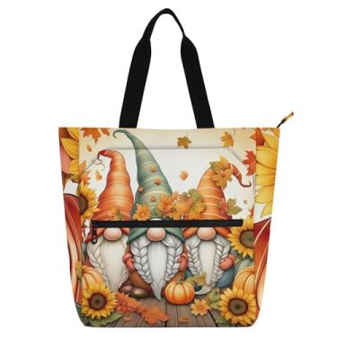 Imagem de Bolsa feminina de tecido de lona com gnomos caprichosos, bolsa de trabalho feminina, utilitária, escola, bolsas infantis, para amantes de livros, presentes