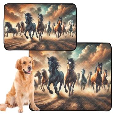 Imagem de Almofadas de xixi laváveis para cães, cavalos, animais de corrida, reutilizáveis, absorventes para filhotes de cachorro, tapete antiderrapante, médio + grande, conjunto de 2