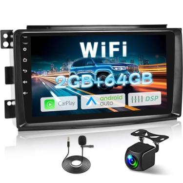 Imagem de [2 + 64 G] para Mercedes Benz Smart Fortwo 2005-2010 Estéreo de carro: rádio Android com tela sensível ao toque HD de 9 polegadas - Carplay sem fio e Android Auto, GPS, 5G/WiFi, DSP/EQ, Mirror Link